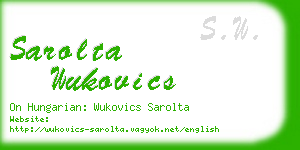 sarolta wukovics business card